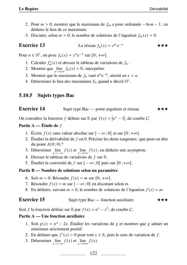 Dérivabilité, p. 122